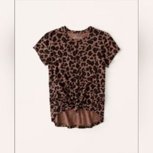 Leopard Knotted Crew Tee